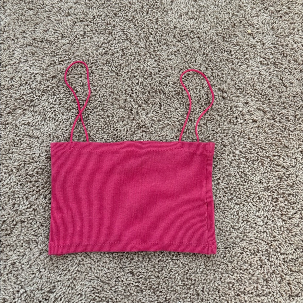 Pink Cropped Tank Top